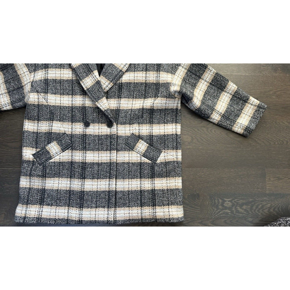 NWT Ba&sh Hold Double-breasted Coat Plaid Oversized Made in France sz3 US L $550 - Picture 7 of 7